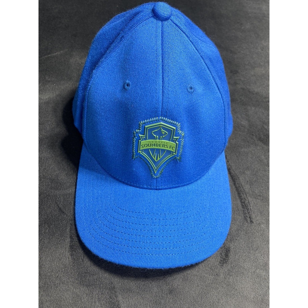 Seattle Sounders Hat Cap Fitted Adult Small/Medium Blue Soccer Mitchell & Ness